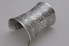 Fashion Ethnic Metal Filigree Detail Women Long Silver Cuff Bracelet Bohemian