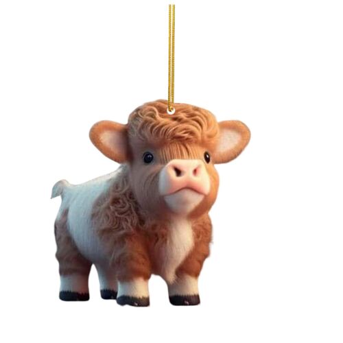 Cartoon Little Cow Pendant Car Accessories Decoration Bag Key Chain Xmas Gift - Picture 5 of 7