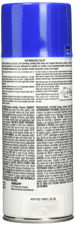 Dupli-Color HVP102 Vinyl and Fabric Coating Spray Paint Blue - 11 oz Aerosol Can Foto 4 de 4