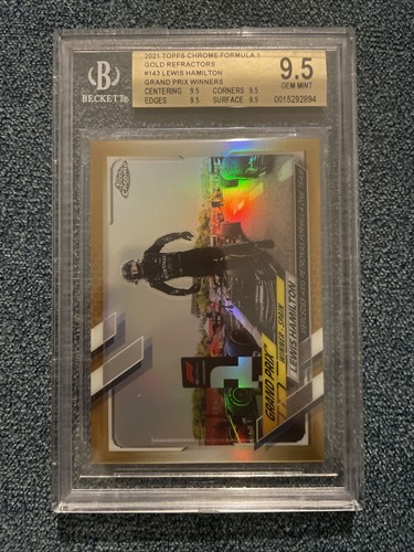 2021 TOPPS CHROME F1 #143LEWIS HAMILTON GOLD REFRACTOR ICONIC IMAGE #/50 BGS 9.5 - Picture 1 of 2