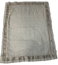 Pottery Barn Pillow Sham Standard Light Blue Satin Stripe Linen Cotton 26x20