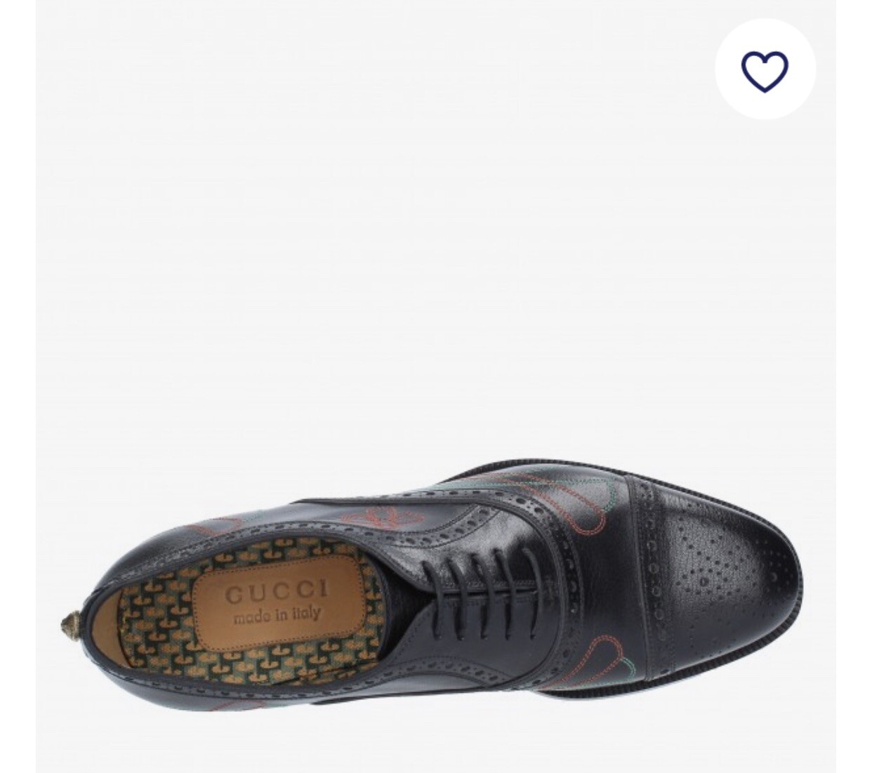 Authentic Gucci Mens laceup leather Quentin nero embroidery black shoe image 3
