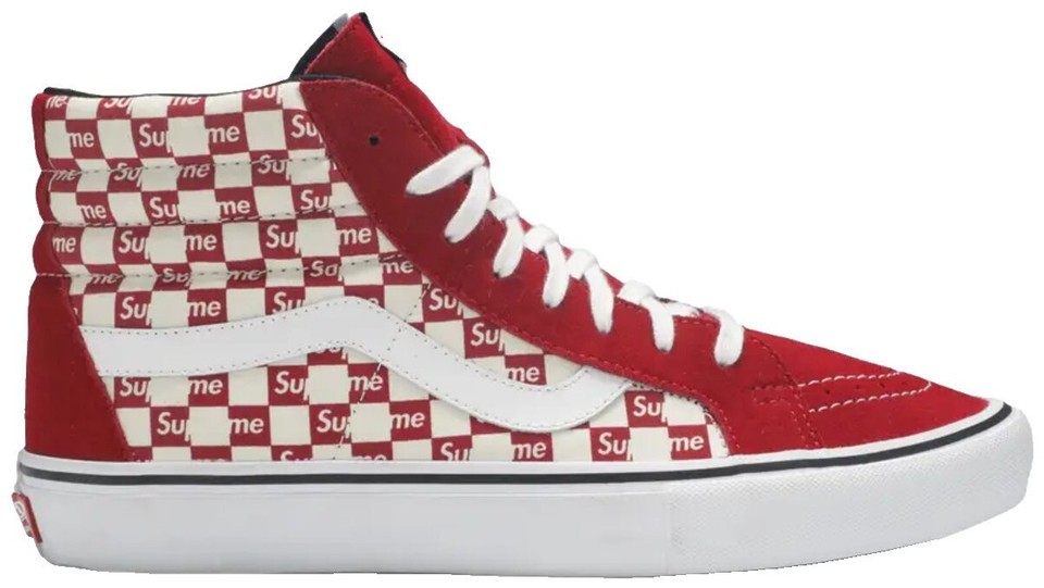 Supreme x Vans Sk8- Pro High Checkered Red for sale | eBay