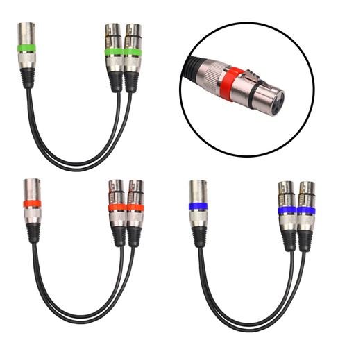 3 Stück Stecker und Buchse Kabel Splitter Y Mikrofon XLR zu Dual - Bild 11 von 12