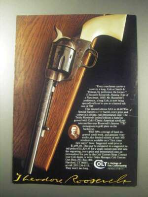 1985 Colt Teddy Roosevelt Limited Edition SAA Gun Ad | eBay
