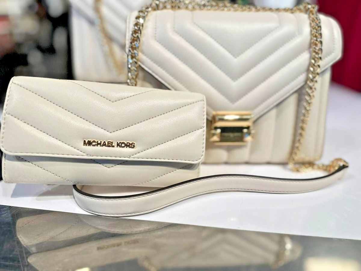 Michael Kors Whitney Medium Flap Chain Shoulder Bag+Trifold Michael Kors Whitney Medium Flap Chain Shoulder Bag+Trifold