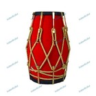 New Professional Red velvet Dholak With Golden Fitting Instrument With Bag