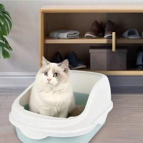 Vassoio lettiera aperta in plastica gattino gattino WC e spatola - Foto 4 di 5