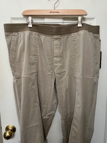 Soft Surroundings Medina Roll Tab Crop Pants Sz Plus 3X Straight Leg KHAKI NWT - Picture 7 of 16