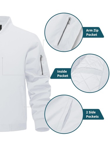Para hombres Ropa deportiva con cremallera completa Chaqueta de bombardero acolchada térmica Abrigos de trabajo informales - Imagen 45 de 68