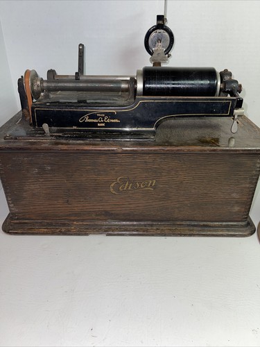 Fonógrafo para el hogar Edison modelo A con cuerno de sombrero de brujas - Imagen 6 de 11