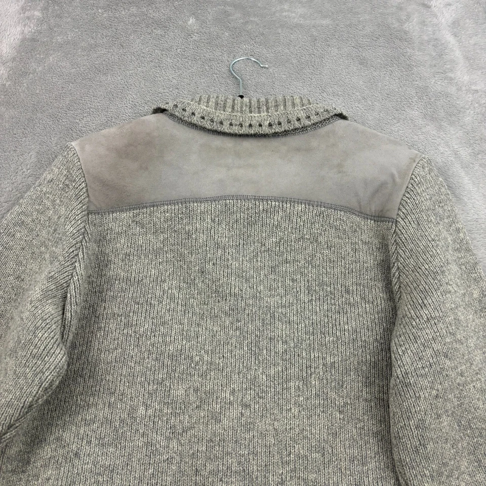 VTG Norsewear Wool Full Zip Sweater Jacket Mens M Gray Suede Detail New Zealand - Image 4 of 4