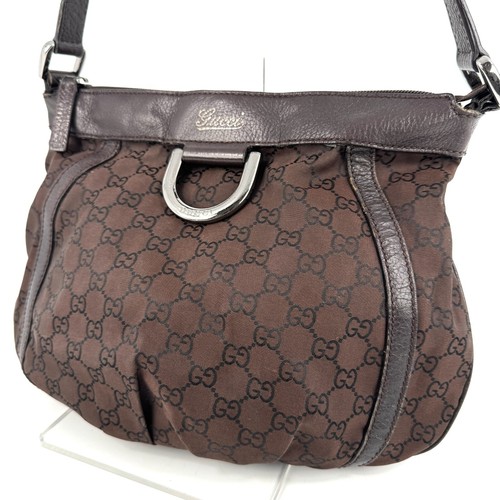GUCCI Messenger Shouder Bag Abbey GG Pattern Dark Brown Authentic - Picture 21 of 24