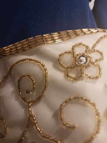 Vintage Off White and gold Beaded Sequin Vintage Backless Nightway Dress 8 - Picture 11 of 16