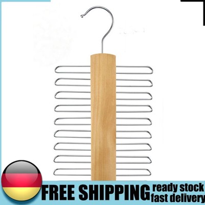 Wooden Tie Hanger with 20 Storage Capacity Tie Rack for Ties Belt Scarf Organize