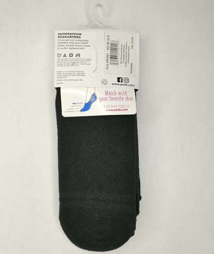 Peds Mid Sport Liner No Show Breathable Socks 3 Pair Women's Size 5 - 10 Black - Picture 2 of 9