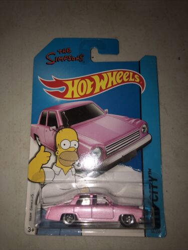 Hot Wheels The SIMPSONS Family Car Rosa HW CITY NUOVO 2015 toonato 56/250 Mattel - Foto 3 di 5