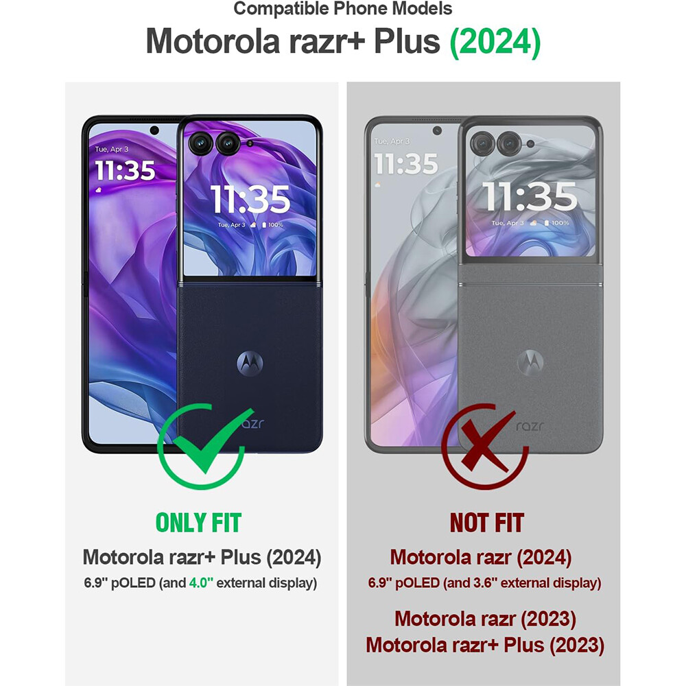 Funda Poética Para Motorola Razr Plus 2024/2025 – Color Pistola Metal, Con Soporte Y Protección Militar