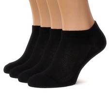 Black Thin Breathable Cotton Low Cut Ankle Running socks for Women Men, 4 Pack