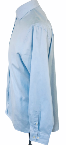 Hickey Freeman Mens Dress Shirt Size L Light Blue Birdseye Long Sleeve Cotton - Picture 3 of 7