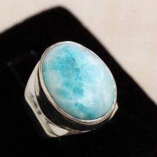 Larimar Gemstone Ring 925 Sterling Silver Handmade Gemstone Ring Gift For Her