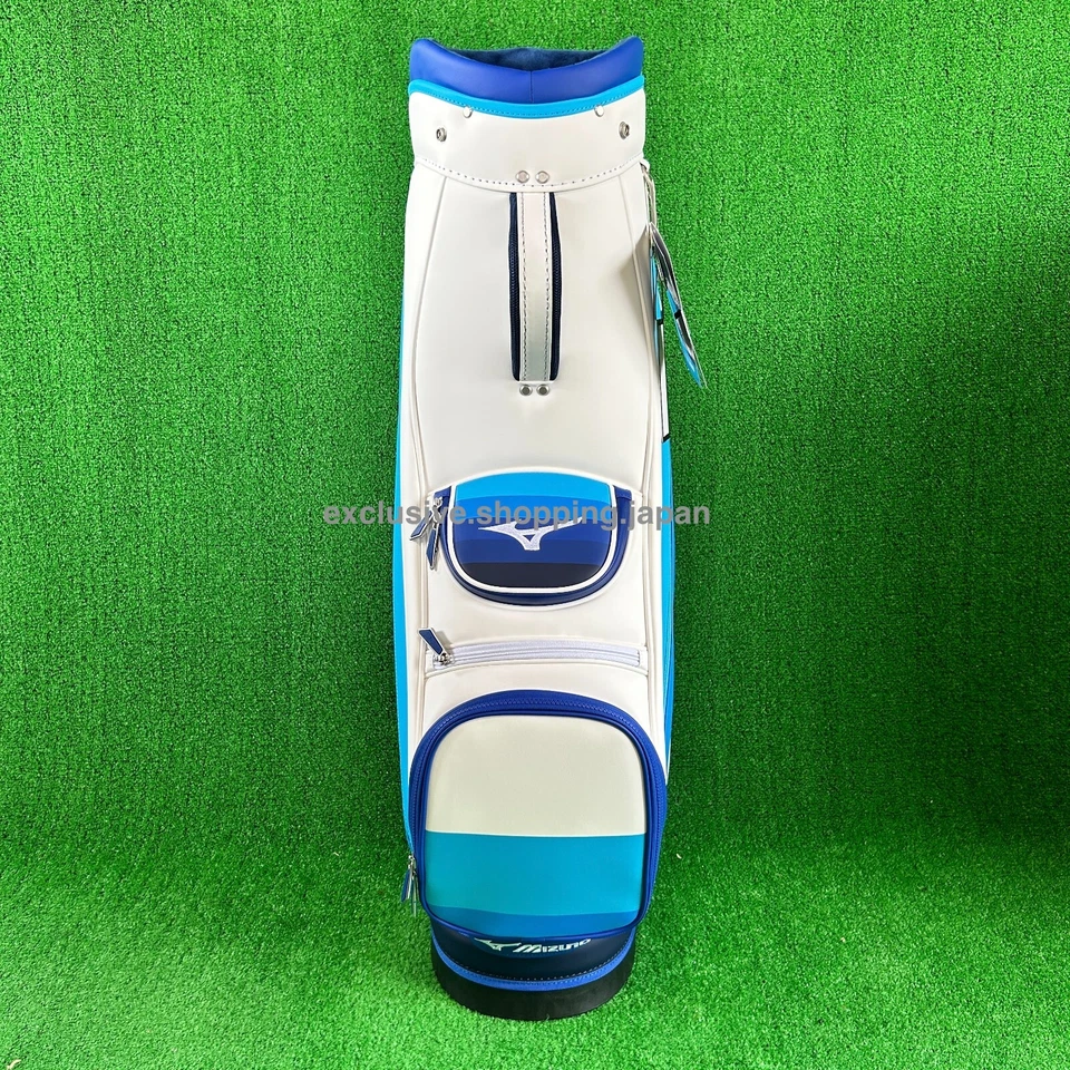 Bolsa de carro de golf Mizuno Tour 11 x 47 pulgadas divisor para hombre 5 vías 3,3 kg blanco/azul 2025  Foto 4 de 4