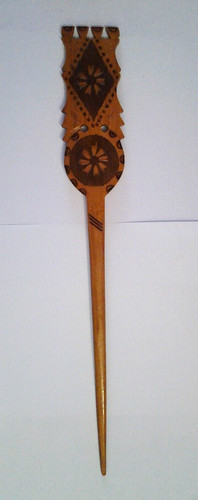 WOODEN DISTAFF SERBIA SERBIAN TRADITIONAL FOLK WOODEN DISTAFF PRESLICA