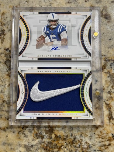 2023 National Treasures Anthony Richardson Rookie Nike Patch Auto 1/2 