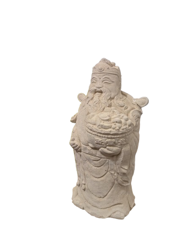 Outdoor White Concrete Garden Statue Asian Buddha Money God 320mm - Picture 5 of 5