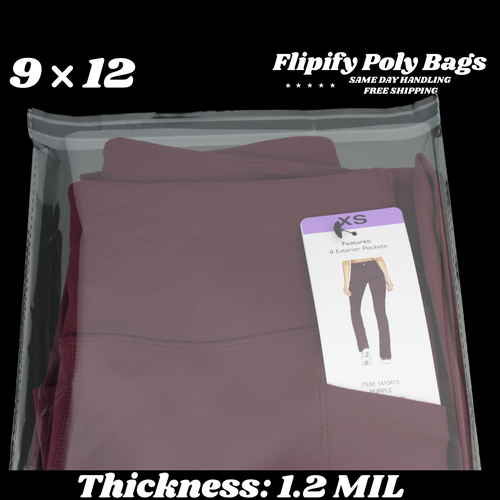 9x12 Clear Resealable T-Shirt/Apparel Self Seal Cello Lip Tape Poly Plastic bags - Picture 6 of 6