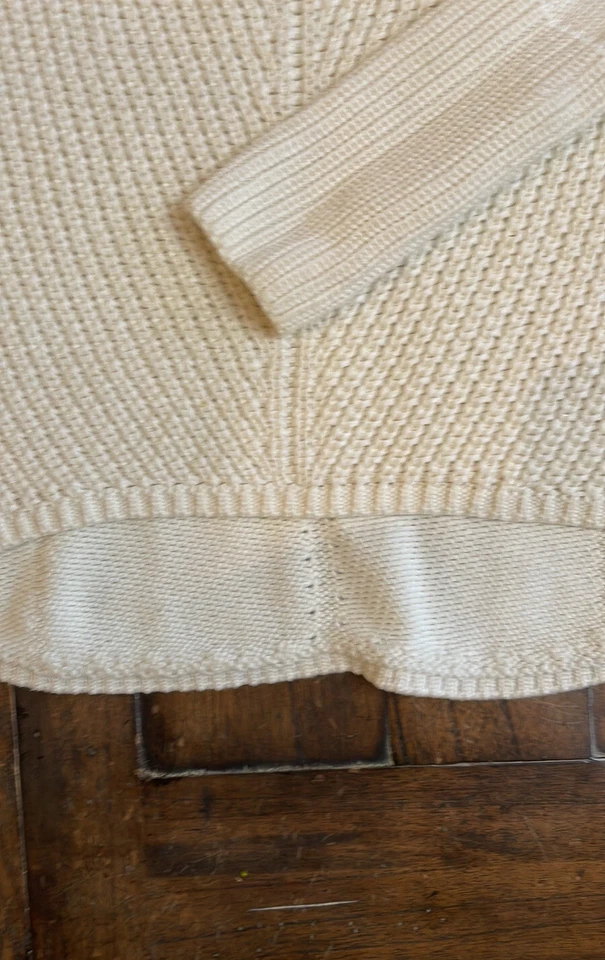 White House black market turtle neck white cotton knit sweater size xs - Image 3 of 4