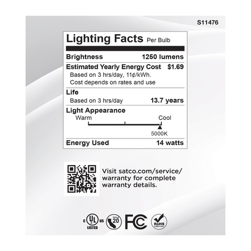 2 Pack Satco DUSK TO DAWN LED 120V 14W =90W PAR38 Medium E26 5000K Natural Light - Picture 10 of 11