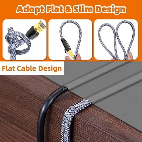 Ethernet Cable CAT8 40Gbps 2000MHz FFTP Network Nylon Braided RJ45 Patch Cord - 第 60/76 張圖片
