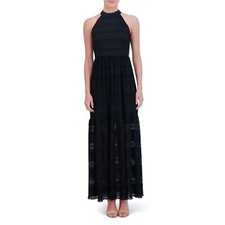 Eliza J Black Lace Halter Maxi Dress – Women's Size 6 whimsy goth Dark Romantic