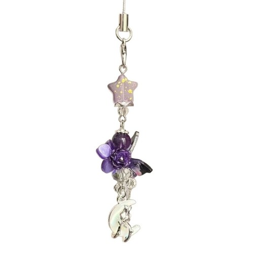 Purple Beaded Tassels Phone Strap Offering A Blend Of Style And Functionality