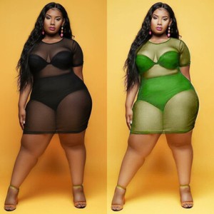 plus size transparent dress