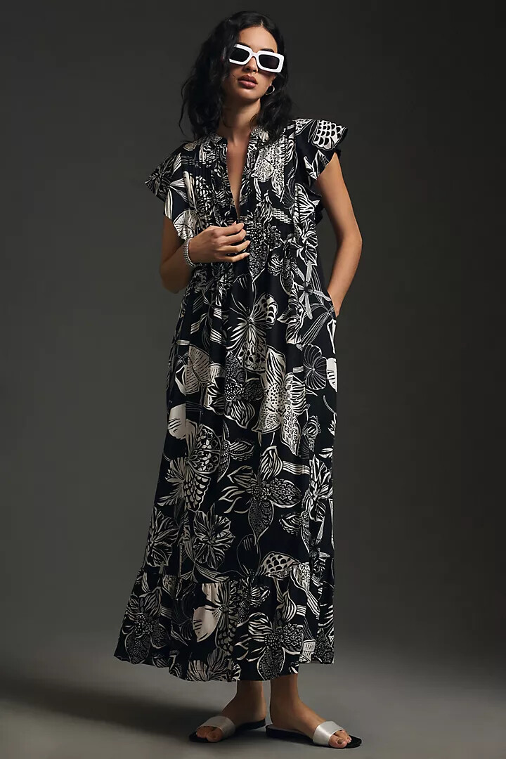 *XS, S, M* - NWT Anthropologie Black Floral Maeve Cassandra Maxi Dress *XS, S, M* - NWT Anthropologie Black Floral Maeve Cassandra Maxi Dress