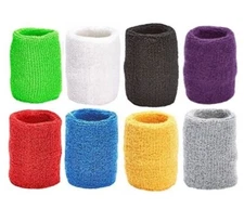 Basketball Tennis Wristbands Cotton Sweatband Set Sport ~ 12 Pair ~ MADE USA