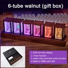 Medium-Sized RGB Pseudo Glow Tube Clock Digital Clock Alarm Imported Chip Walnut
