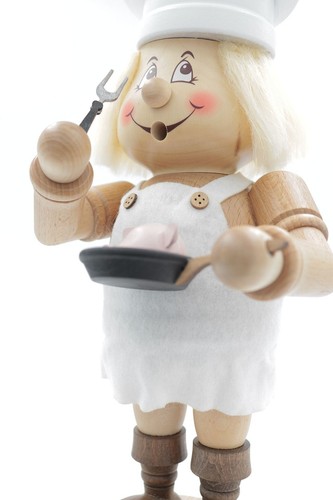 Kuhnert Erzgebirge - Wichtel Räuchermann, figura, hombre 34 cm - cocinero - Imagen 7 de 8