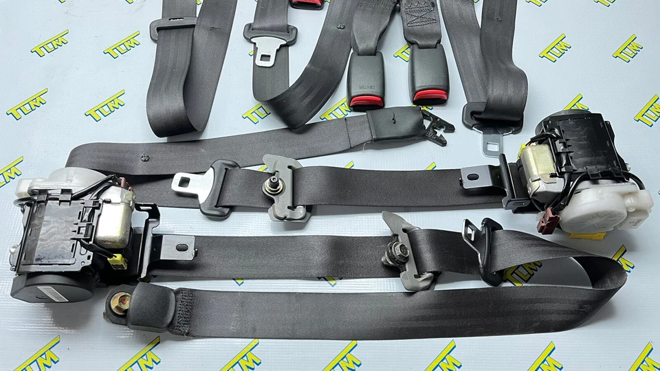 07-08 Juego completo de cinturón de seguridad Acura TL NEGRO asiento delantero trasero izquierdo derecho 2007 2008 OEM Foto 4 de 4