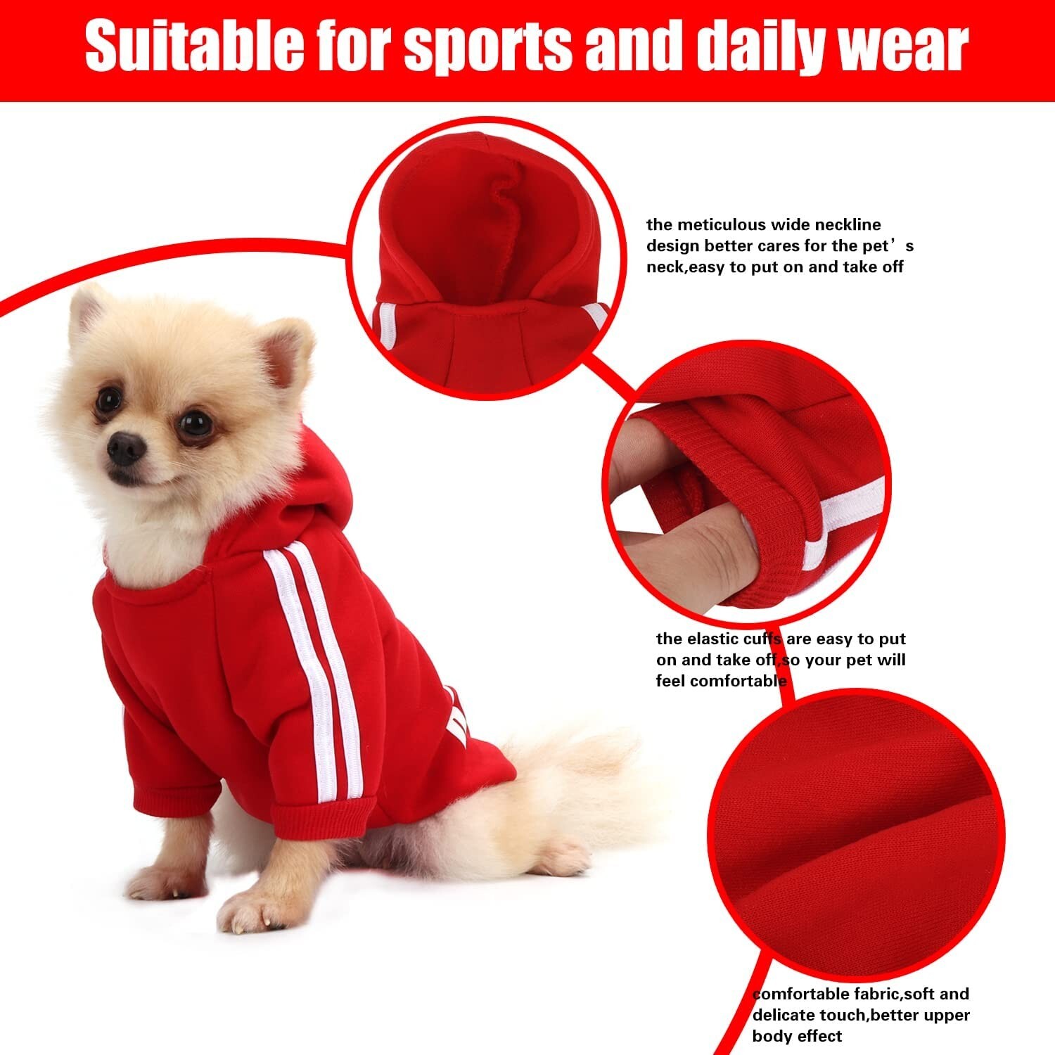 Dog Sweater Dog Jumpers Dogs Hoodies,Dog Clothes Cotton Sweatshirt