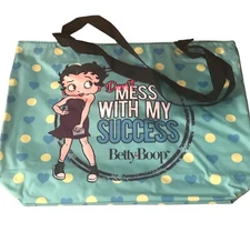 Betty Boop Tote Bag Purse-Don't mess with My Success-heart polka dots-green blue