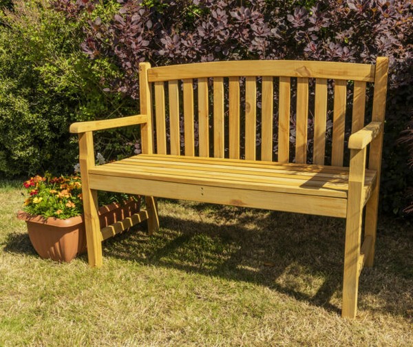 Woodside Outdoor Wooden 2 Seater Bench Garden Patio Furniture for sale