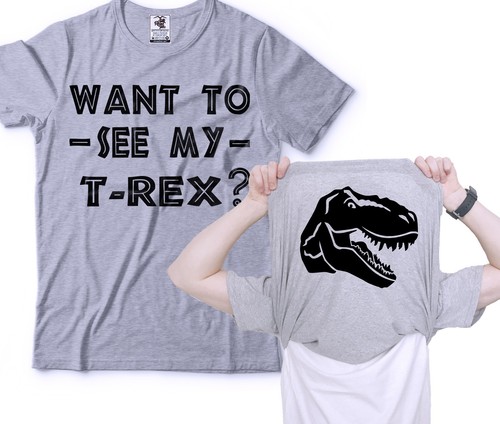Funny Flip T-shirt Want To See My T-Rex 