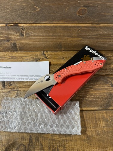 Spyderco Cutlery Shoppe Exclusive Delica 4 Orange FRN Wharncliffe S30V CC #015V