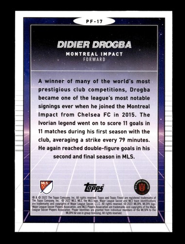 2022 Finest MLS #PF-17 Didier Drogba Prized Footballers - Picture 2 of 2