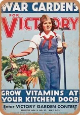 METAL SIGN - 1943 War Gardens for Victory - Vintage Look
