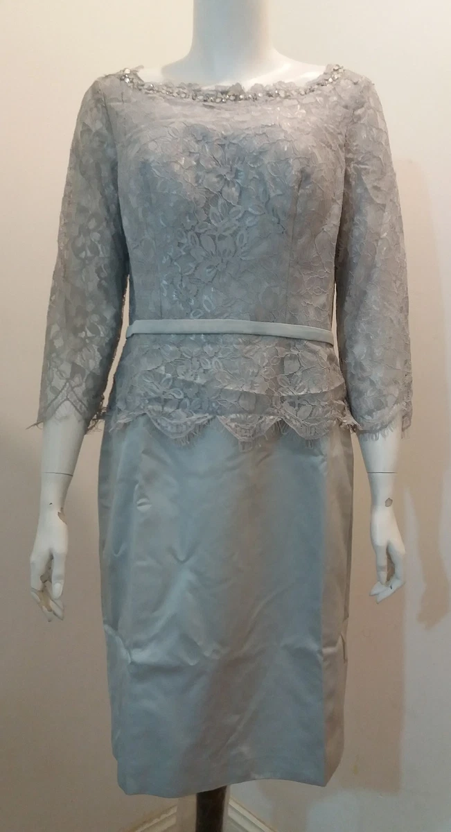 New eDressit Grey Lace Overlay Dress Size 12 eBay