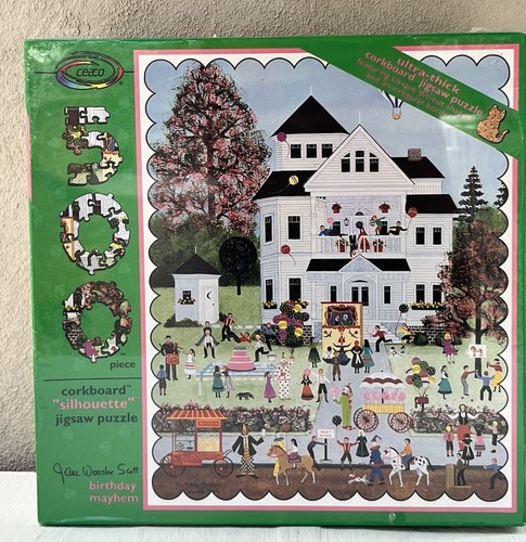 2 New Jane Wooster Scott Corkboard Puzzles Birthday Mayhem & Going Brass Ring - Picture 2 of 7